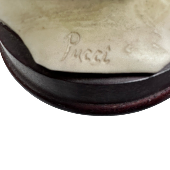 Vintage Pucci Stylish Lady Figurine 9.5" Wood Base Collectible Elegant Sculpture - Picture 7 of 9